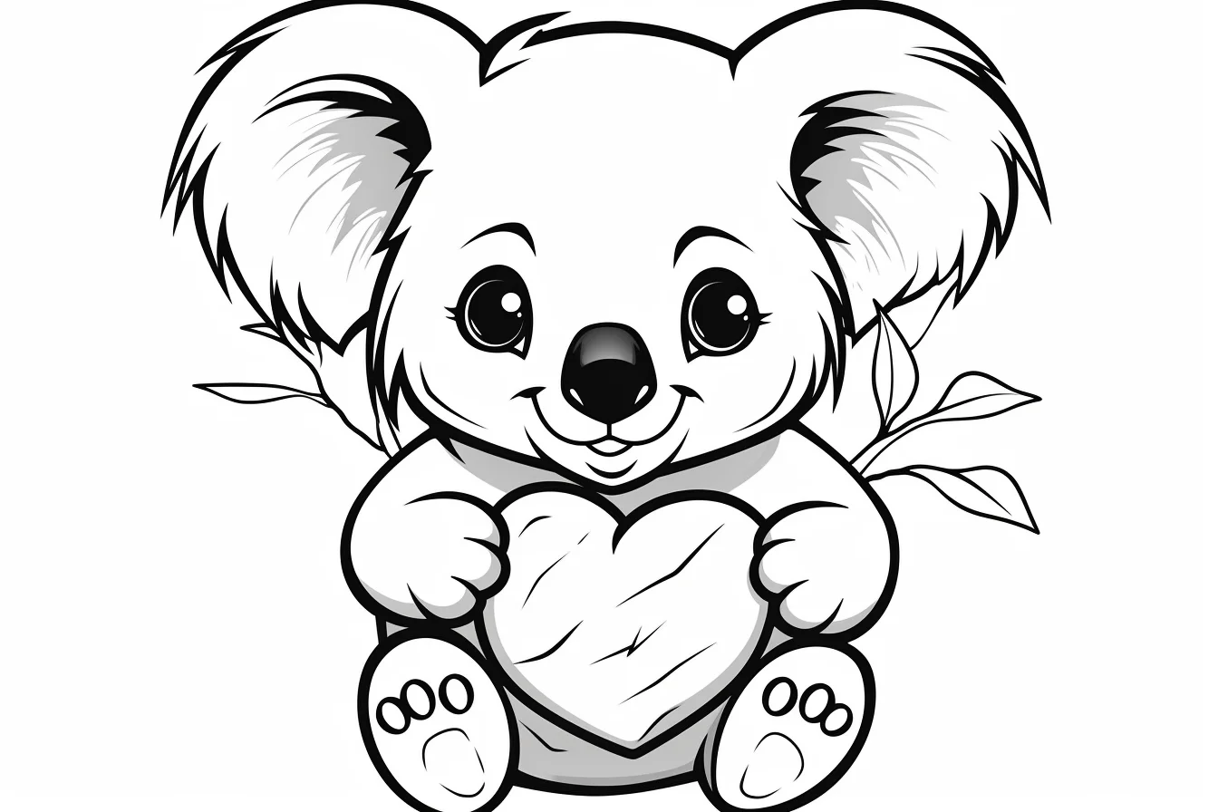 printable cute koala coloring pages