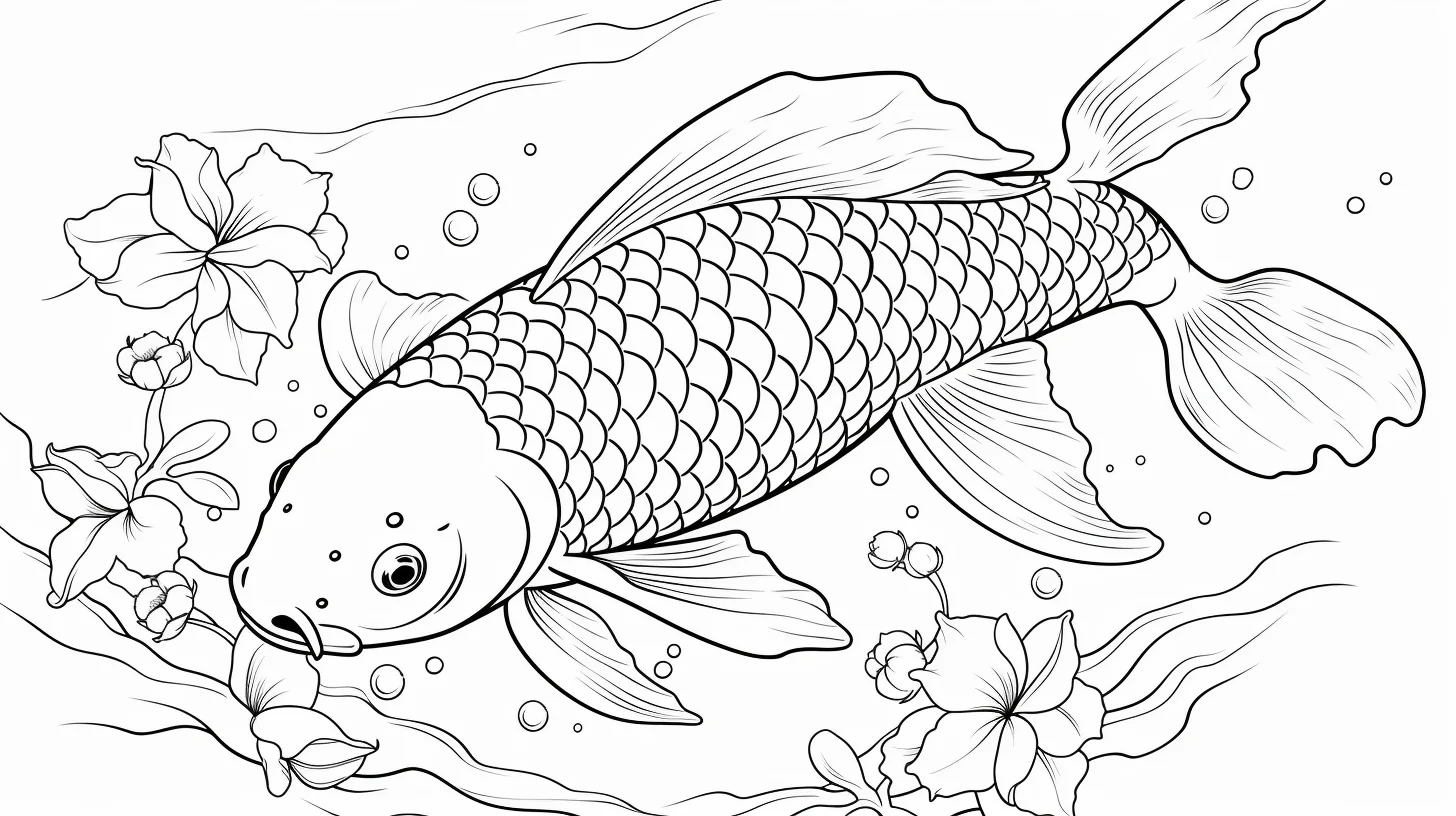 printable koi fish coloring page