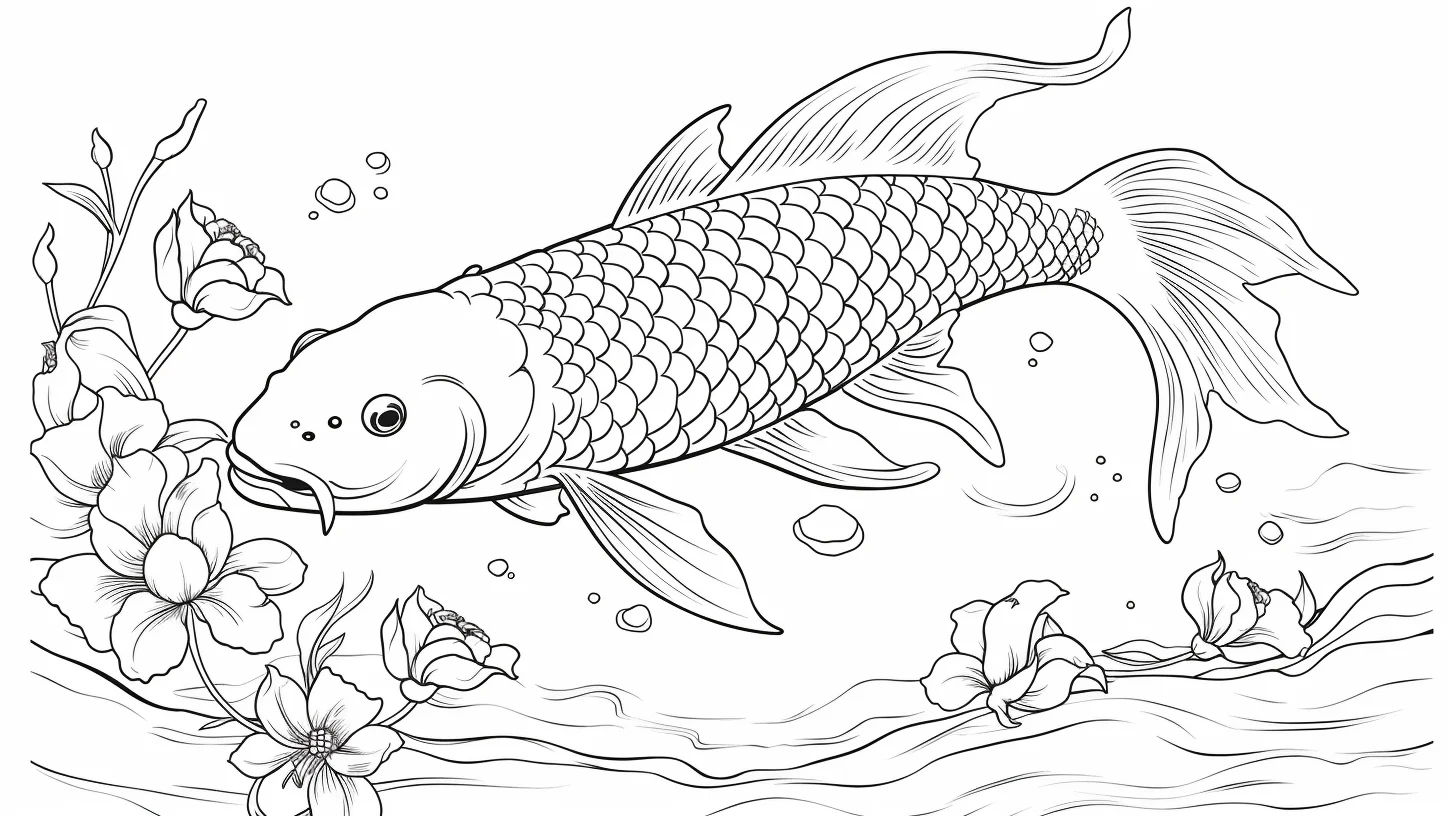 printable koi fish coloring pages for kids