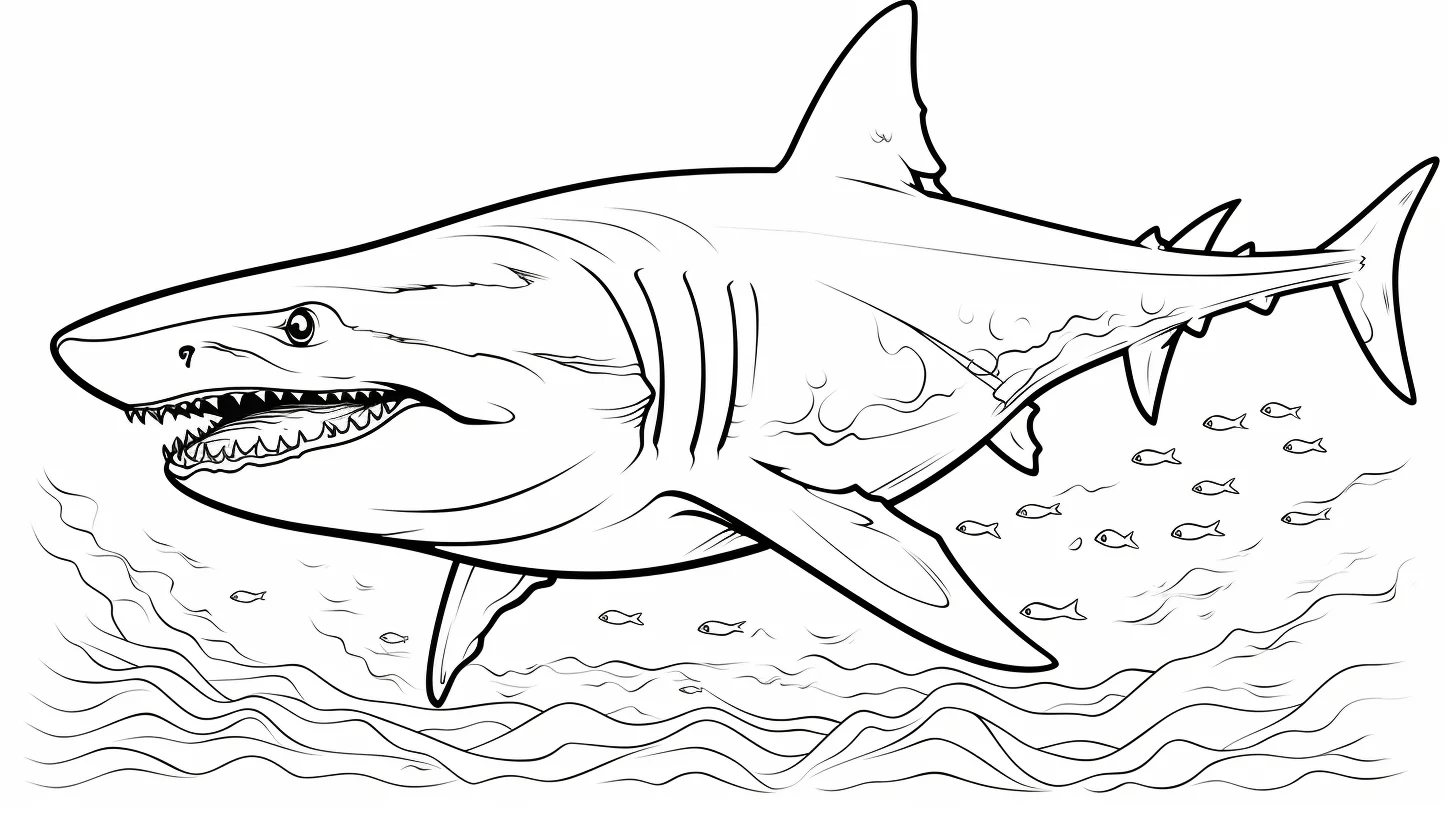 printable megalodon coloring page for kids