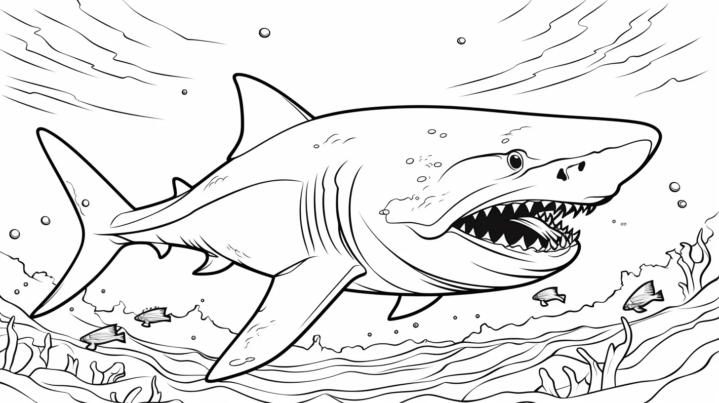 printable megalodon coloring page to print