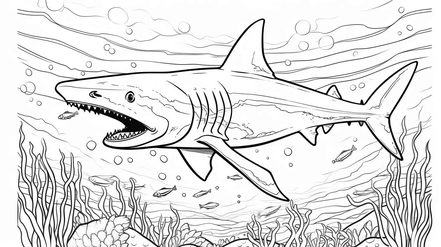 printable megalodon coloring sheet