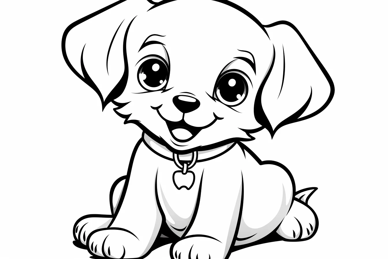 puppy coloring pages easy