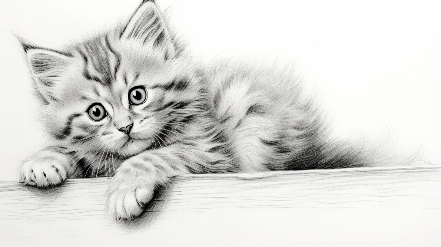 realistic kitten cat coloring pages