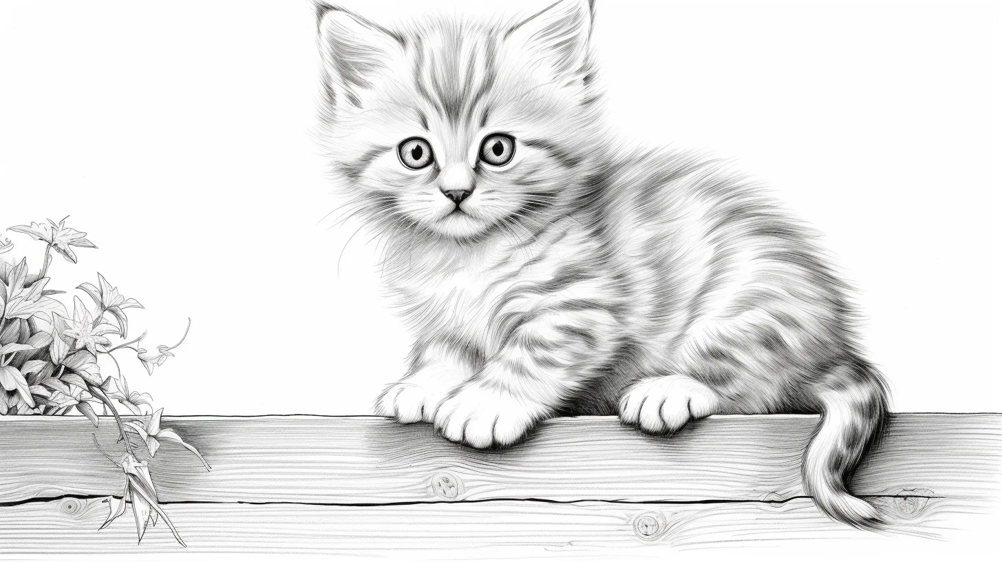 realistic kitten coloring pages