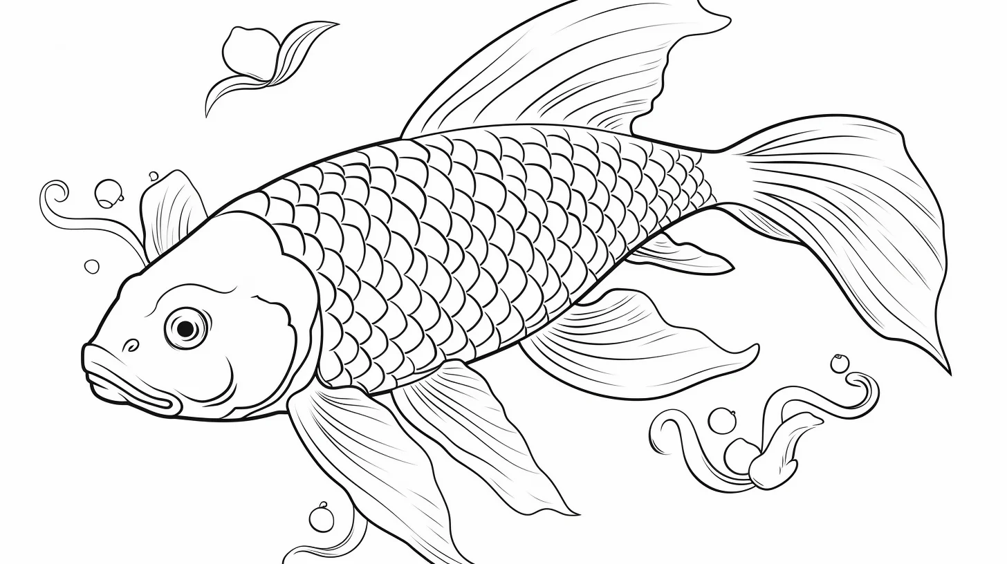 realistic koi fish coloring pages