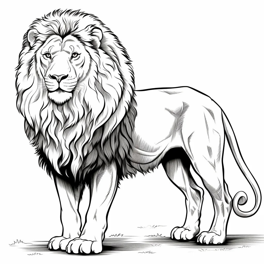 realistic lion coloring pages for adults