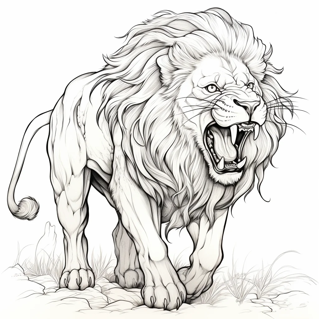 23+ Realistic Lion Coloring Pages