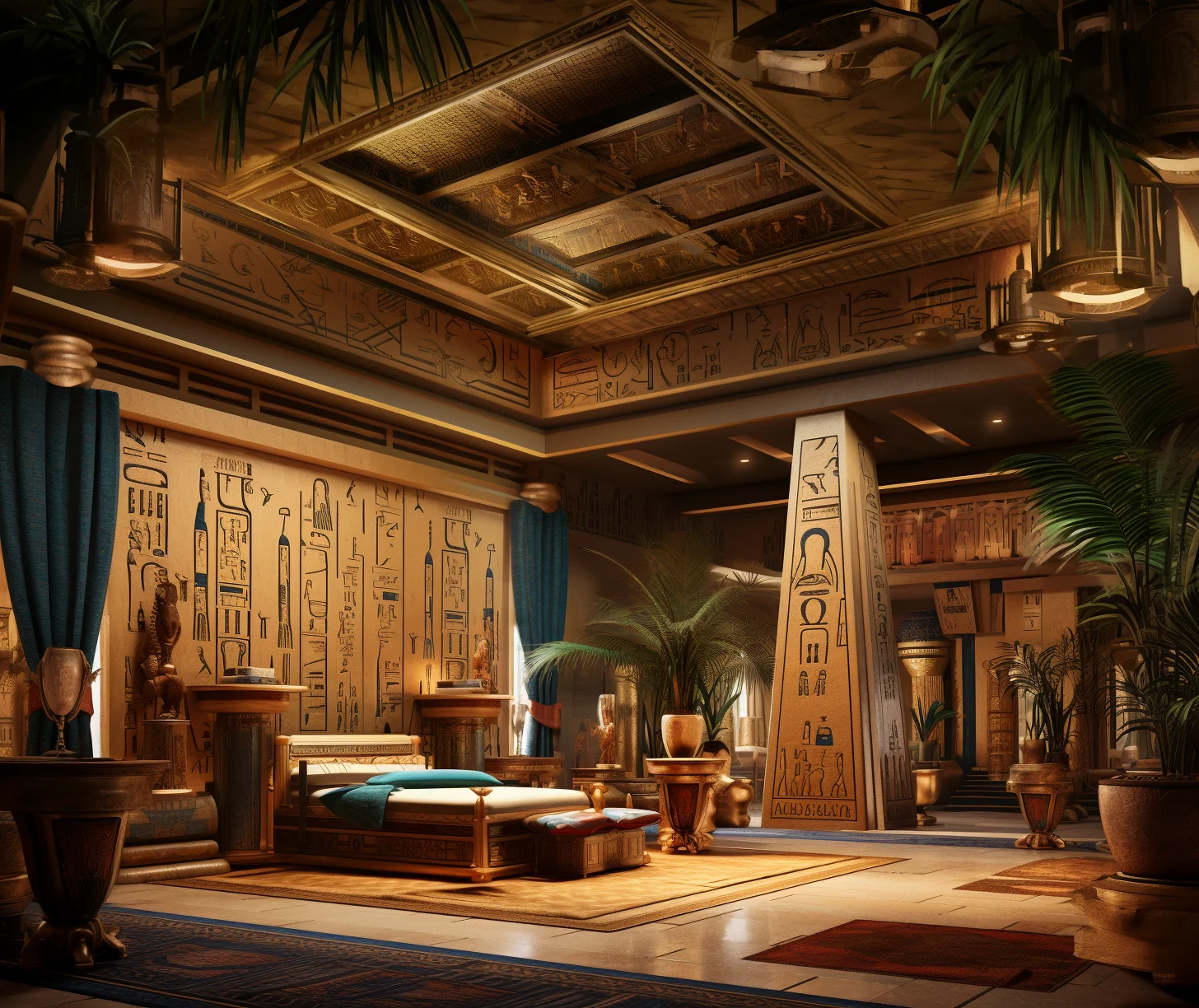 royal ancient egyptian bedroom