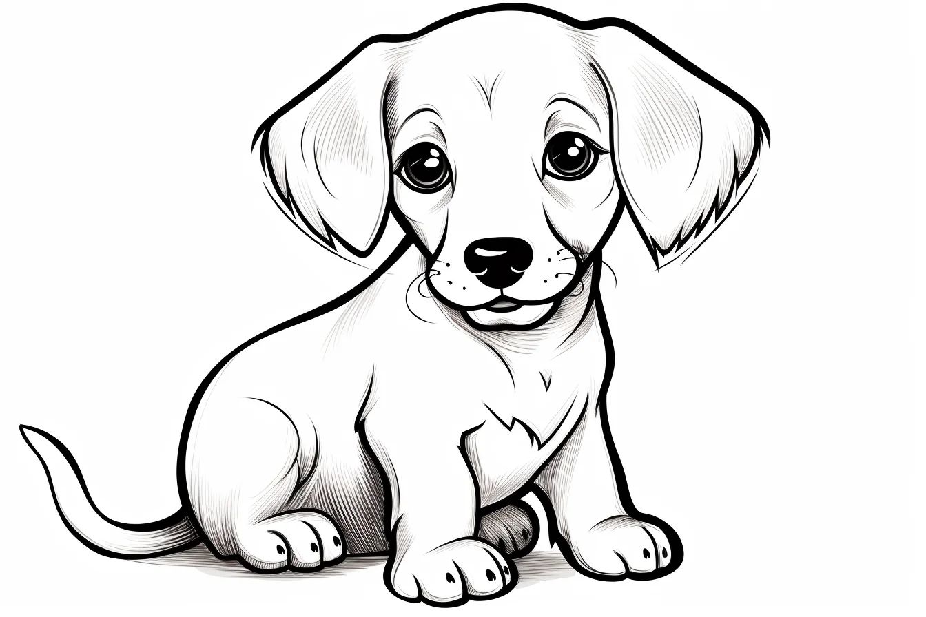 sausage dog puppy coloring pages free printable