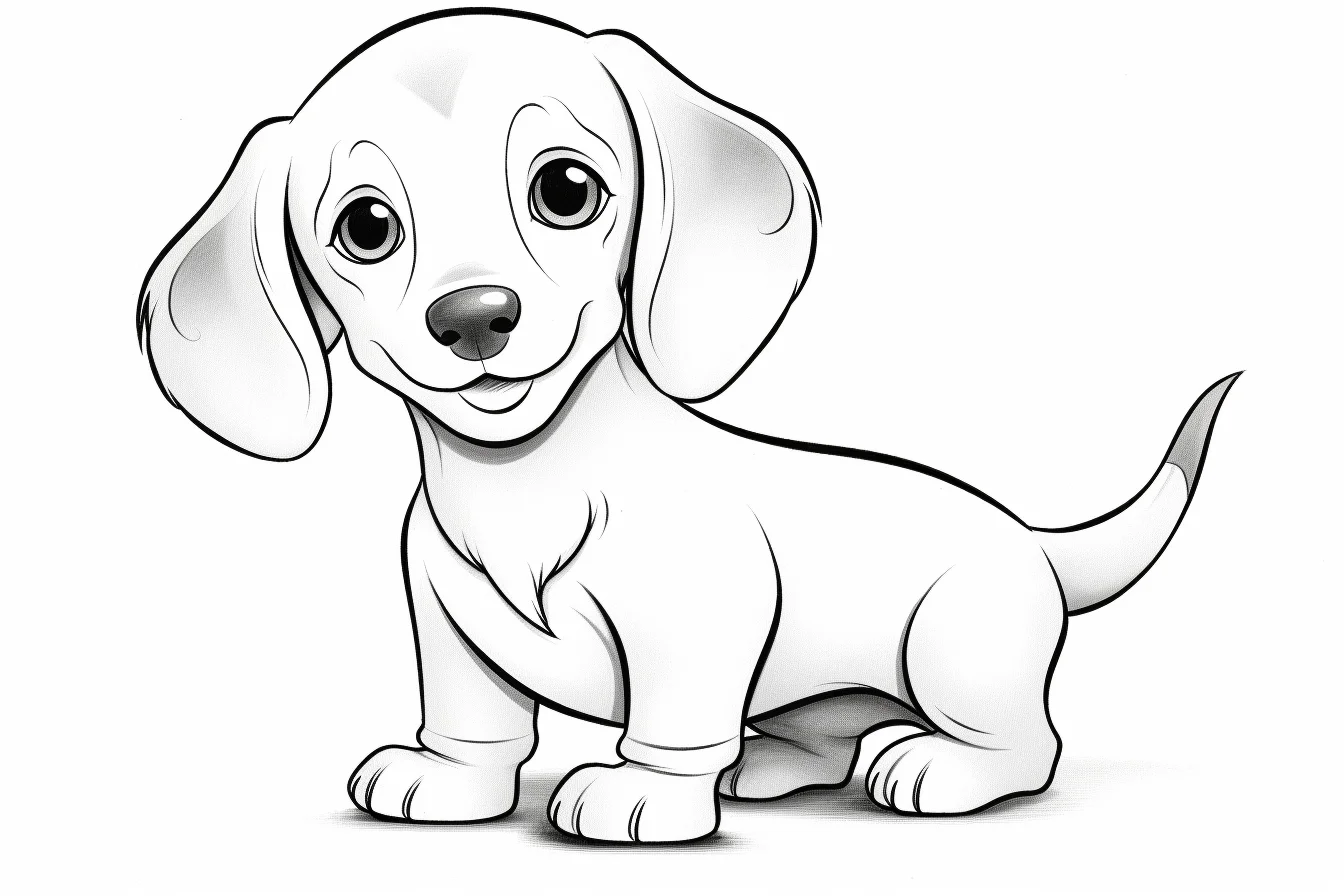 sausage dog puppy coloring pages printable
