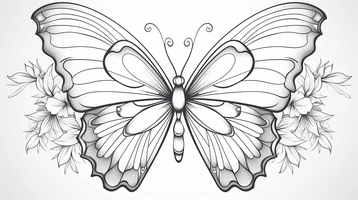 simple butterfly coloring page