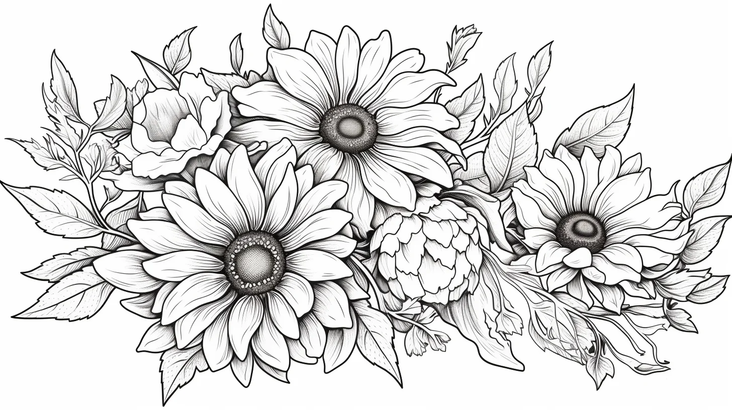 simple flower coloring pages