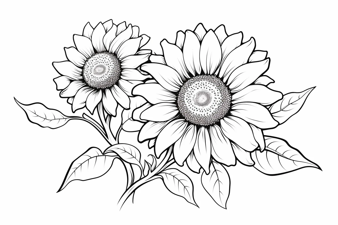 simple flower coloring pages for adults