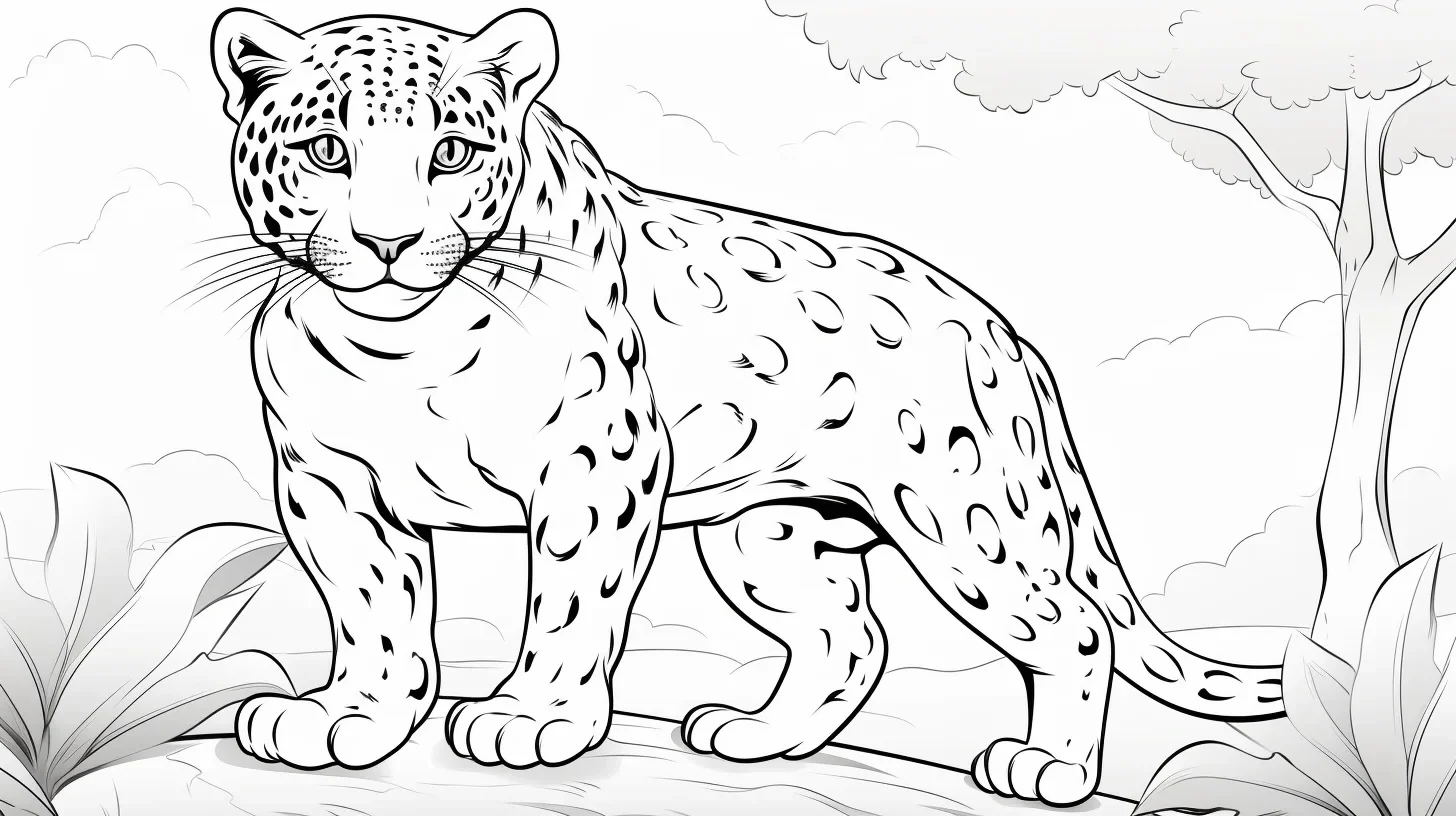 snow leopard coloring pages