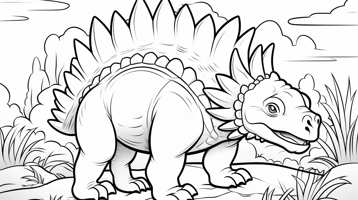 stegosaurus coloring page free printable