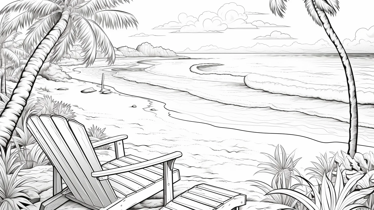 summer beach coloring pages free