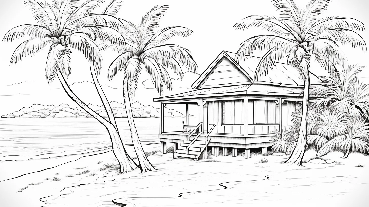 summer beach coloring pages