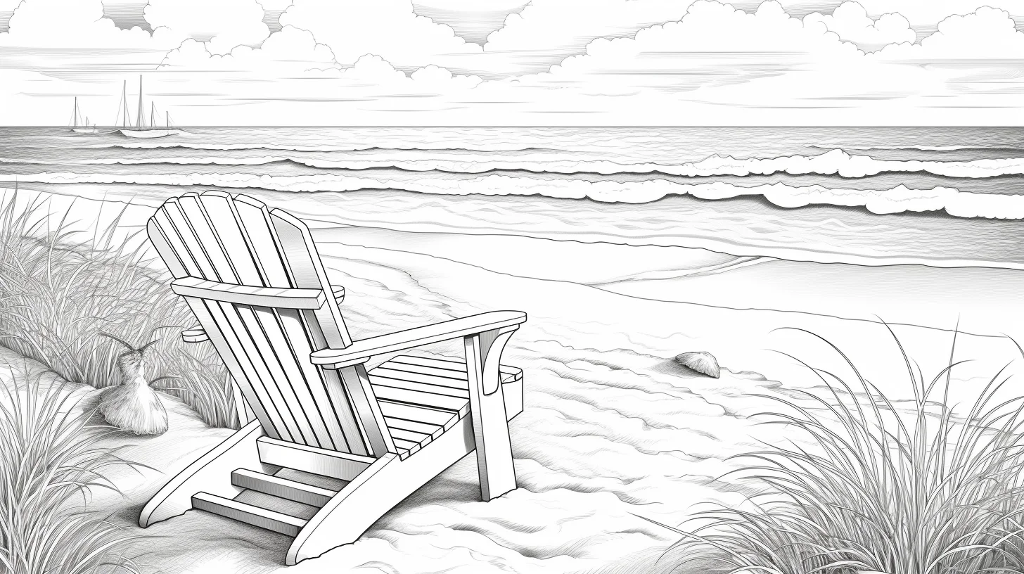 summer beach coloring pictures