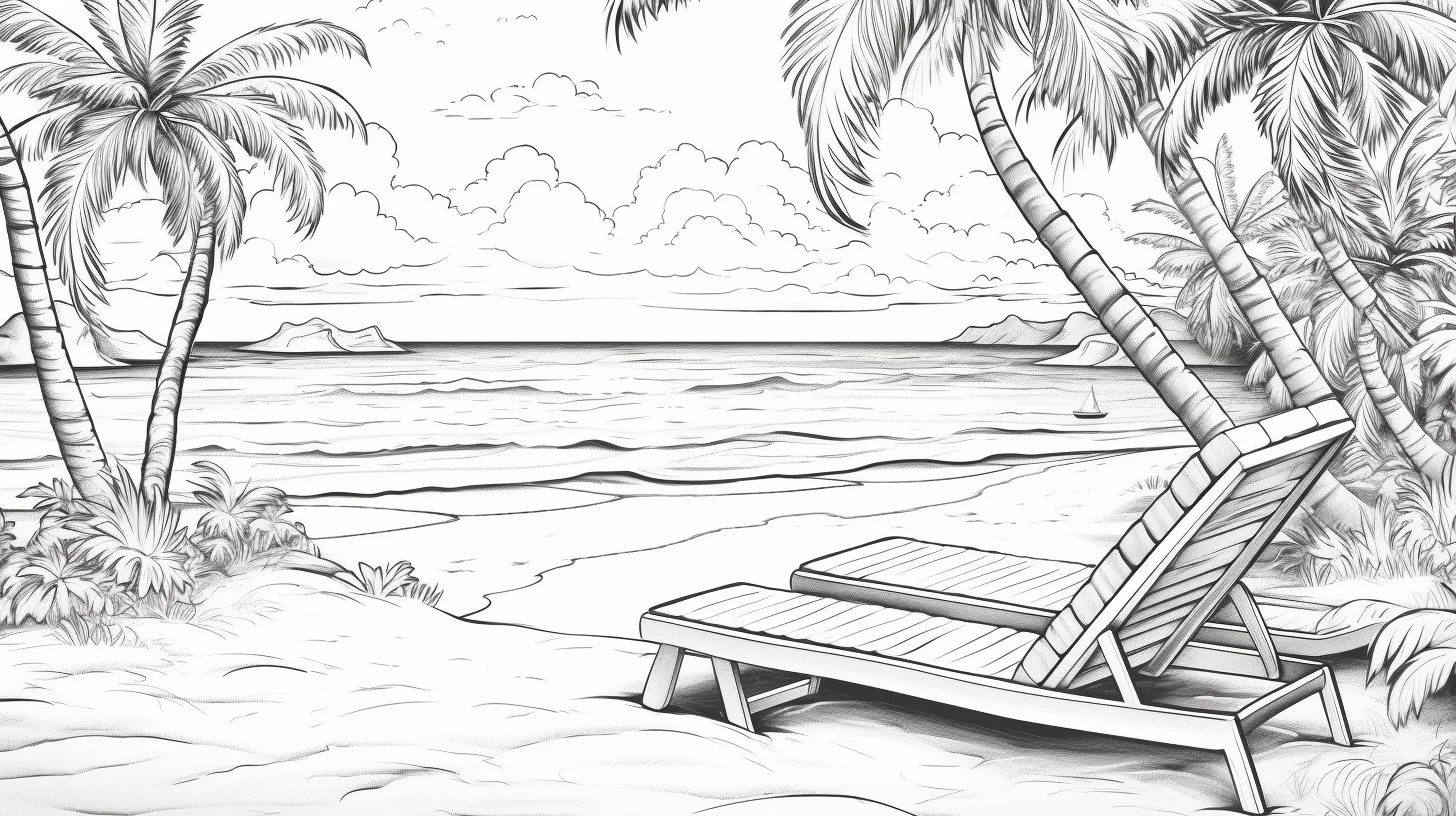 summer beach coloring printable