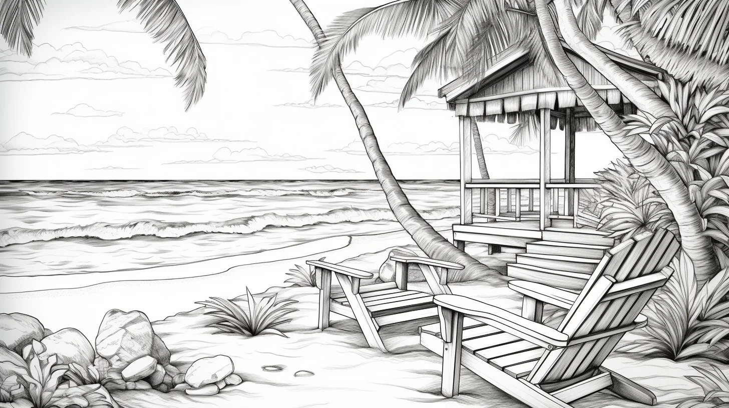 summer beach coloring