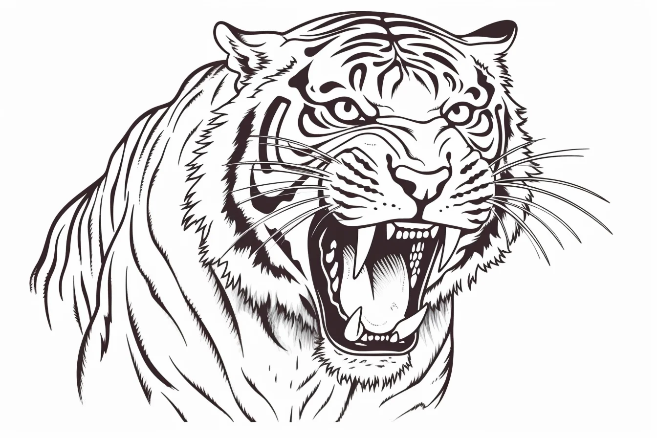 tiger coloring pages realistic