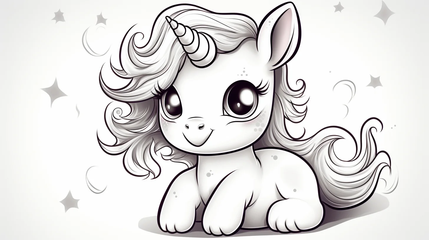 unicorn coloring pages cute