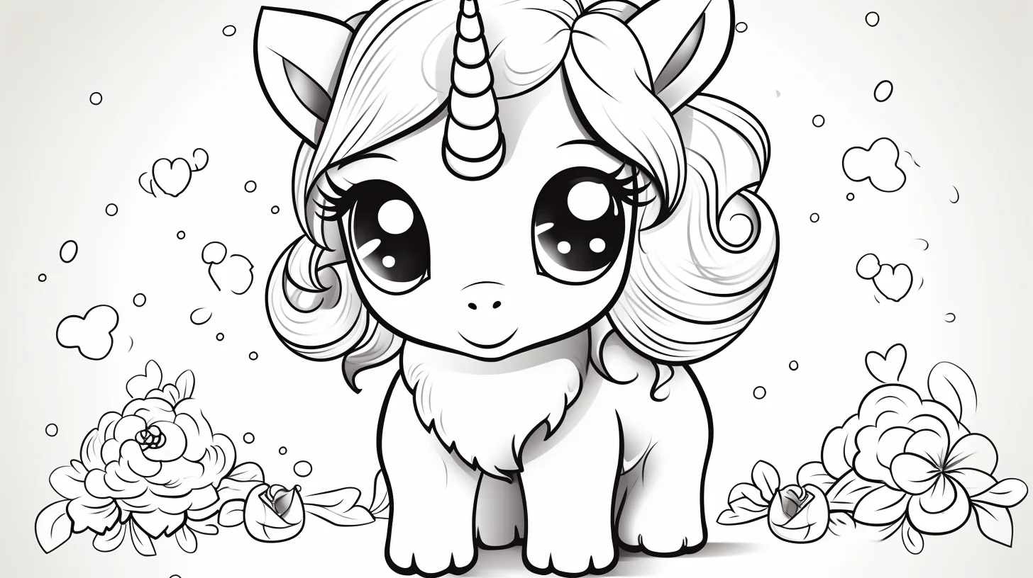 unicorn coloring pages cute