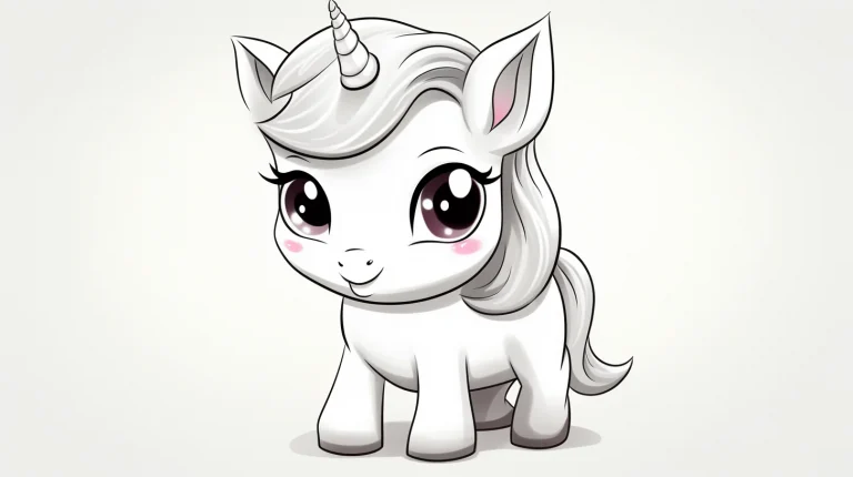 Simple unicorn coloring page