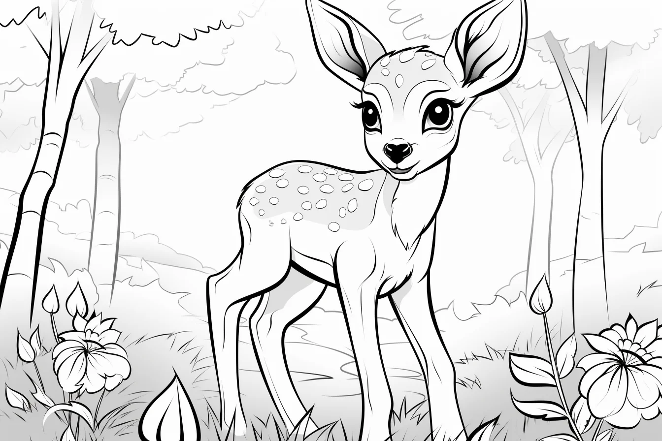 Baby Deer Coloring Pages