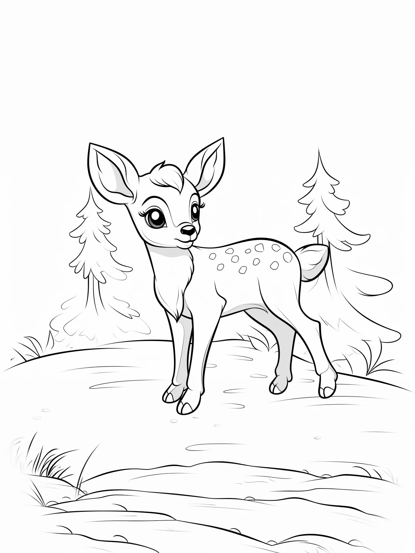 Baby Deer Deer Coloring Pages