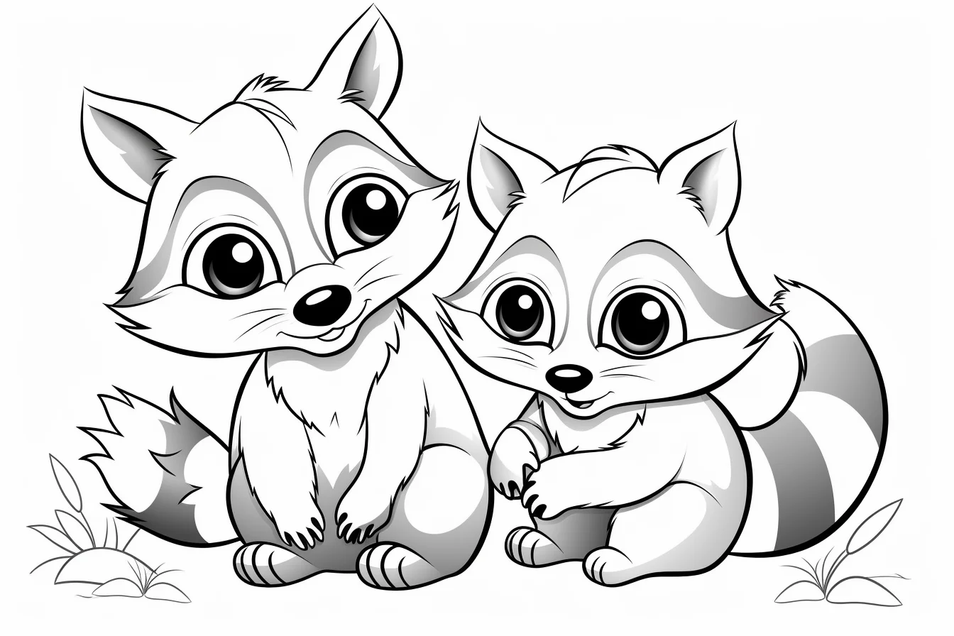 Baby Racoon Coloring Pages