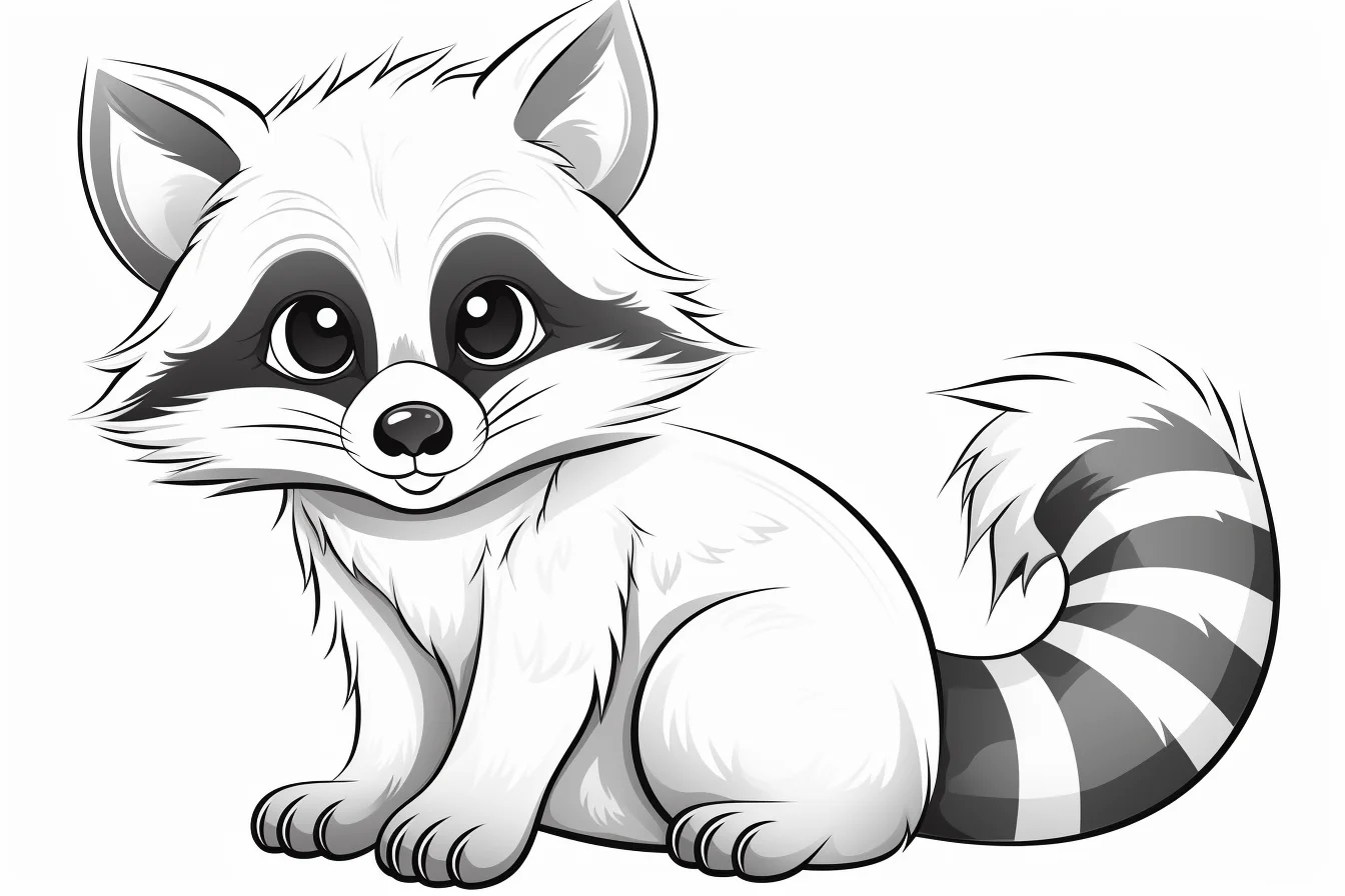 Cartoon Raccoon Coloring Page