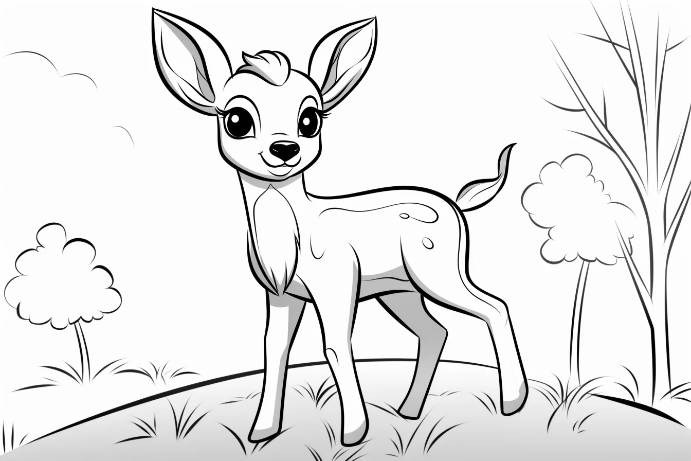 Cute Cute Baby Deer Coloring Pages