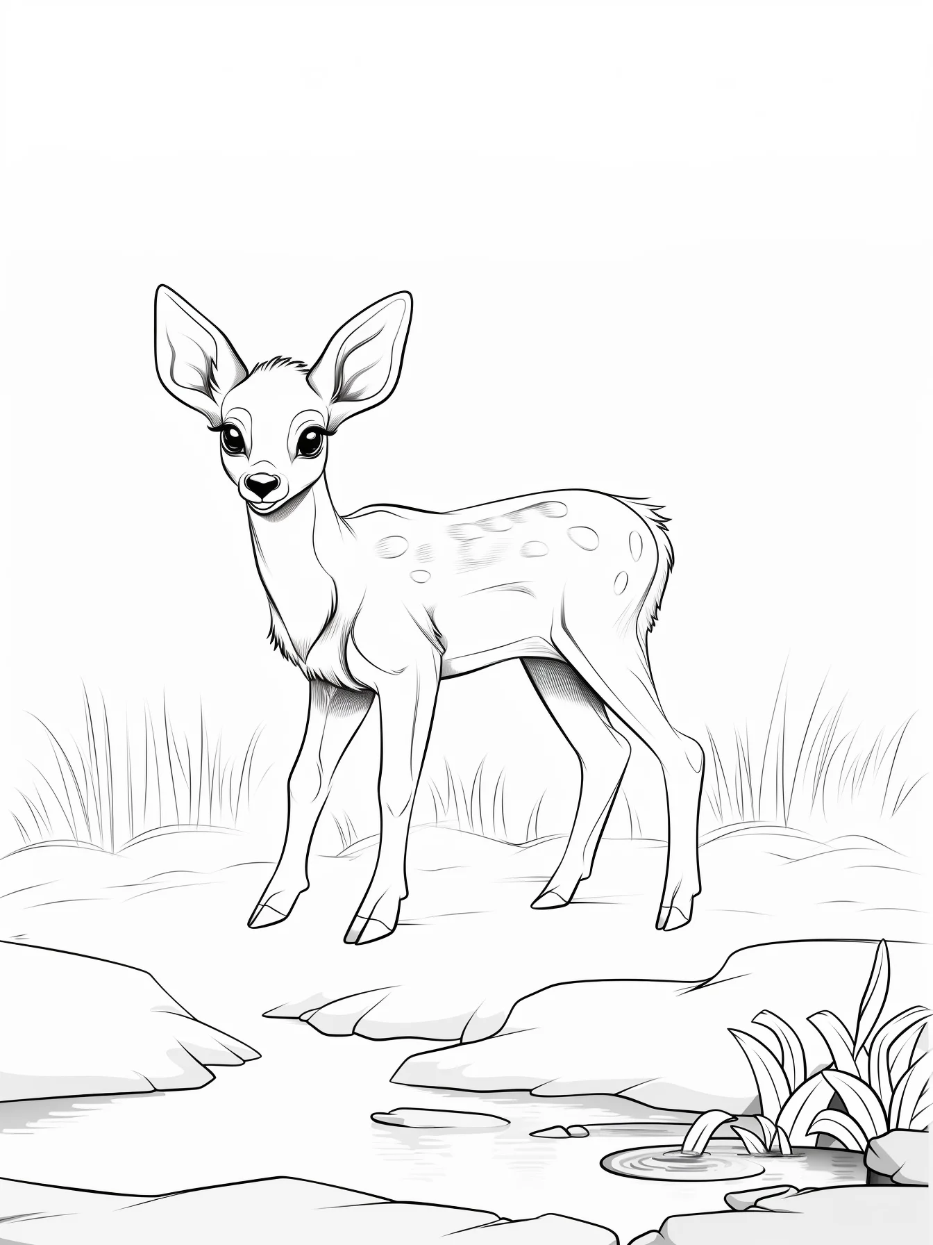 Cute Deer Coloring Pages