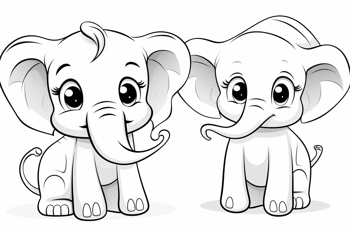 Cute Elephant Baby Elephant Coloring Pages