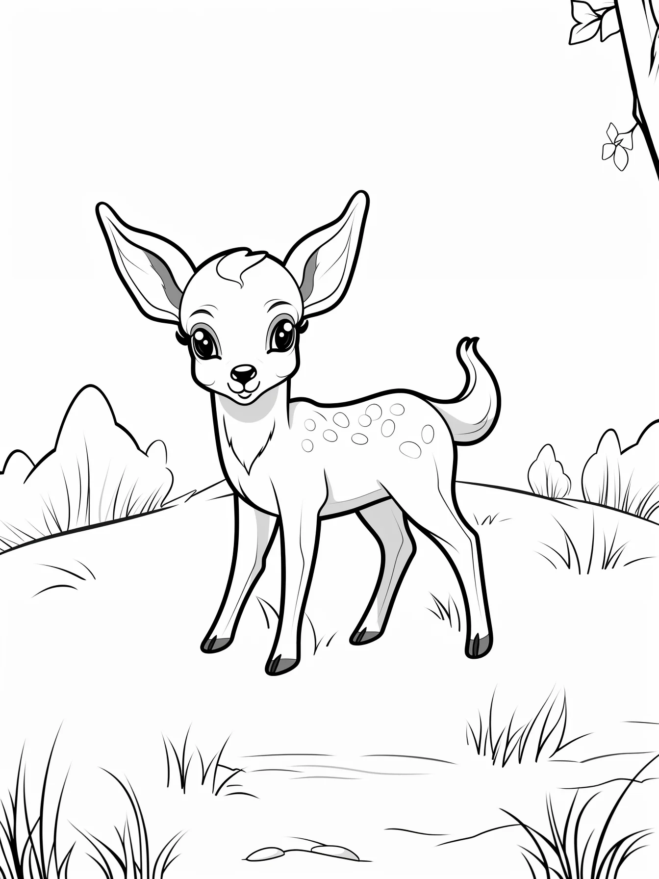 Easy Deer Coloring Pages