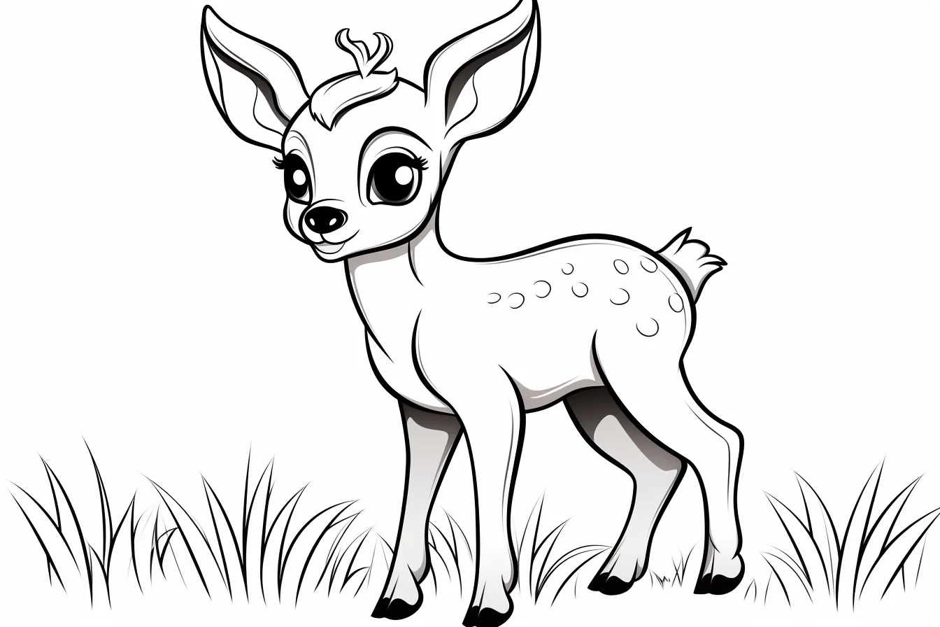 Printable Cute Baby Deer Coloring Pages