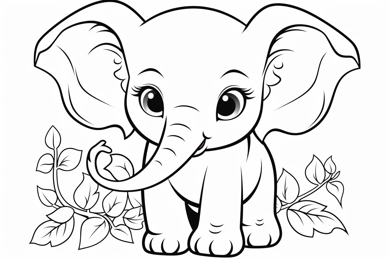 Printable Cute Baby Elephant Coloring Pages