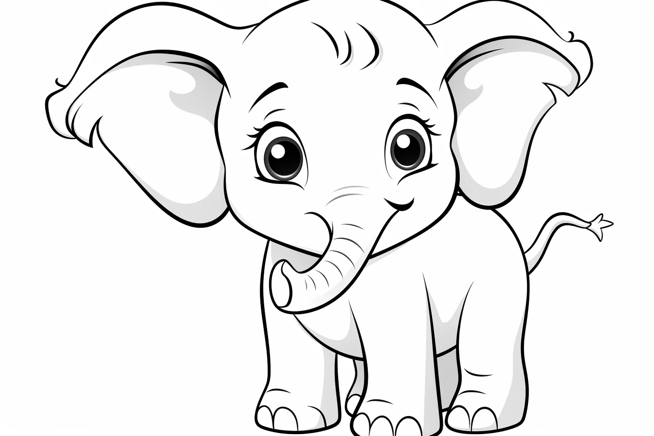 Printable Cute Elephant Coloring Pages