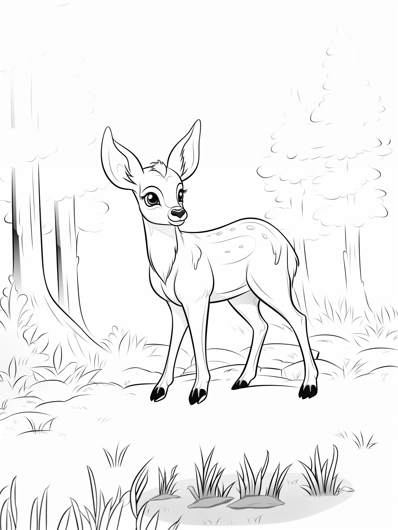 Printable Deer Coloring Pages Free