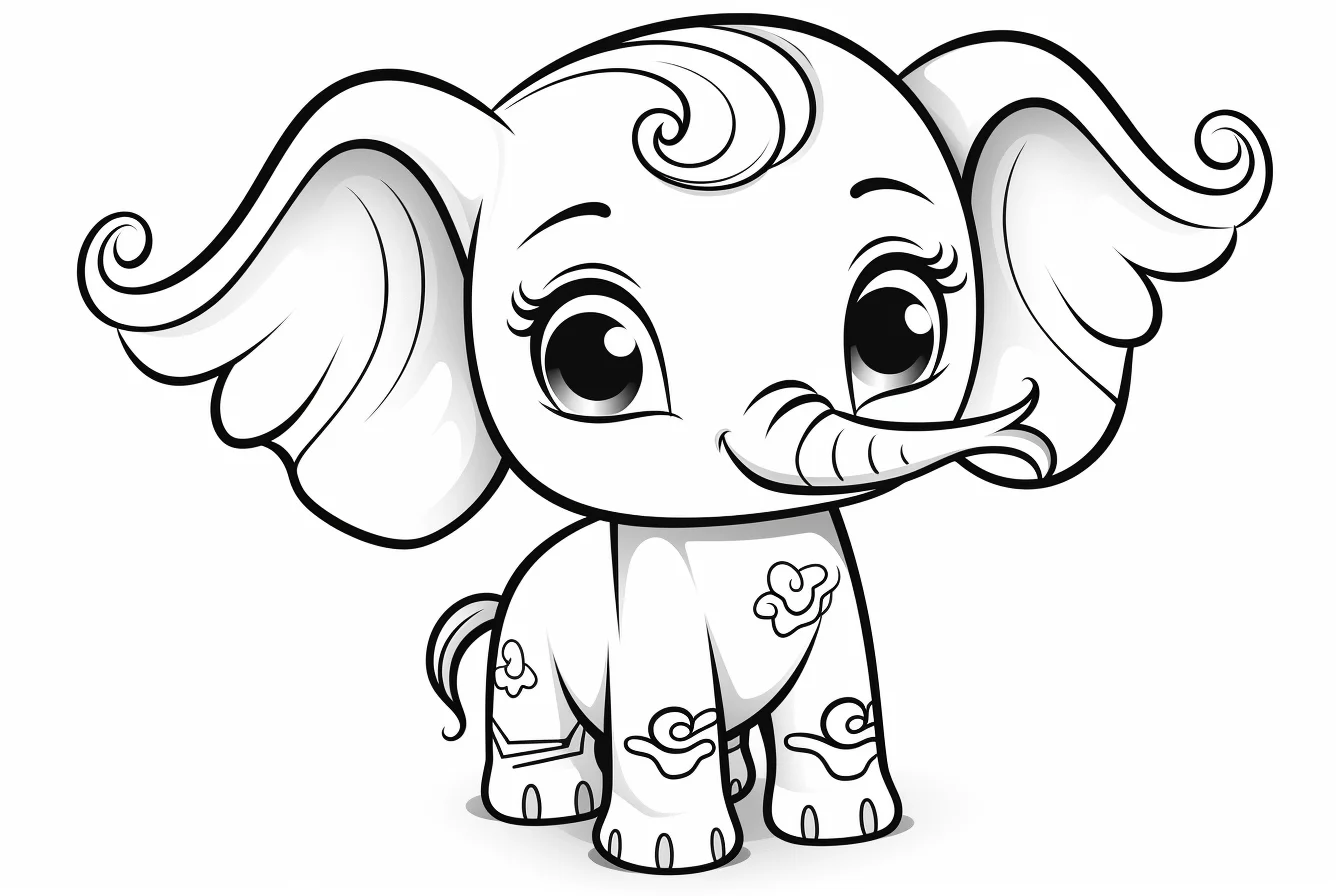 Printable Easy Baby Elephant Coloring Pages