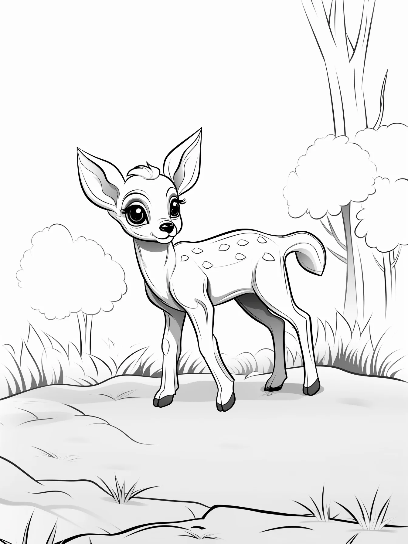Printable Easy Deer Coloring Pages