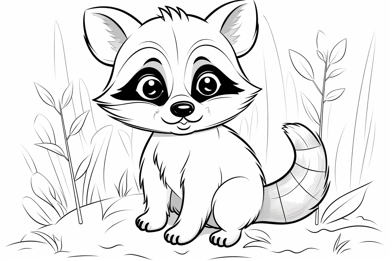 Printable Raccoon Coloring Pages