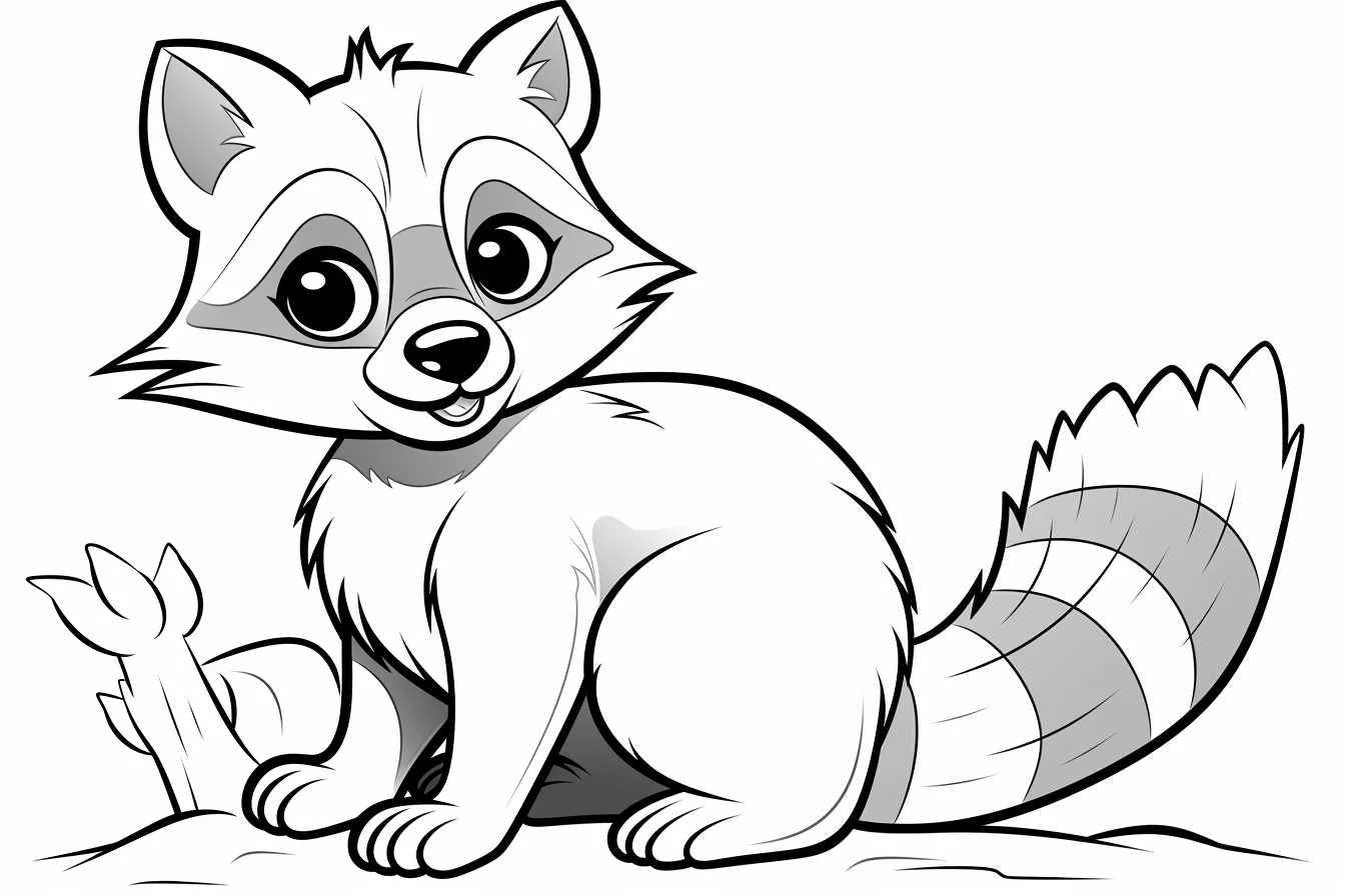 Printable Racoon Coloring Pages