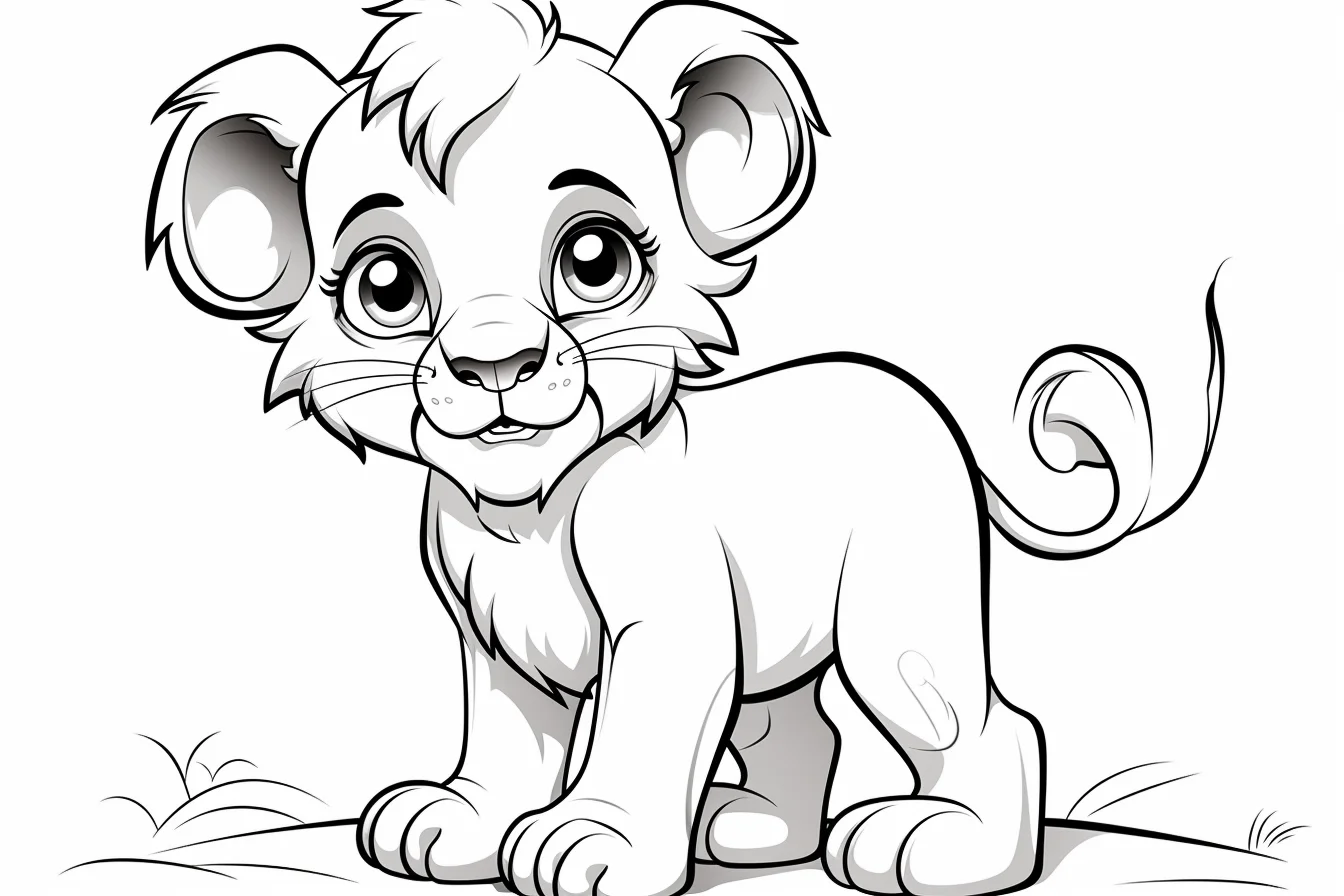 Baby Cute Lion Coloring Pages