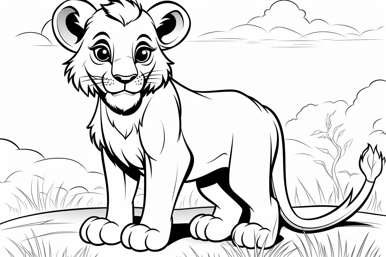 Cute Baby Lion Coloring Pages