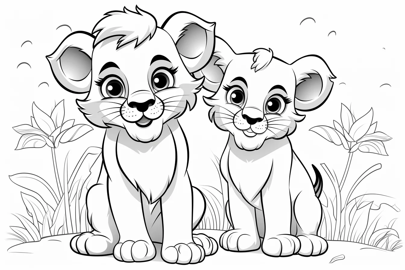 Cute Lion Coloring Page