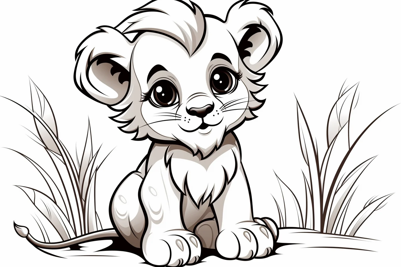 Easy Baby Lion Coloring Pages