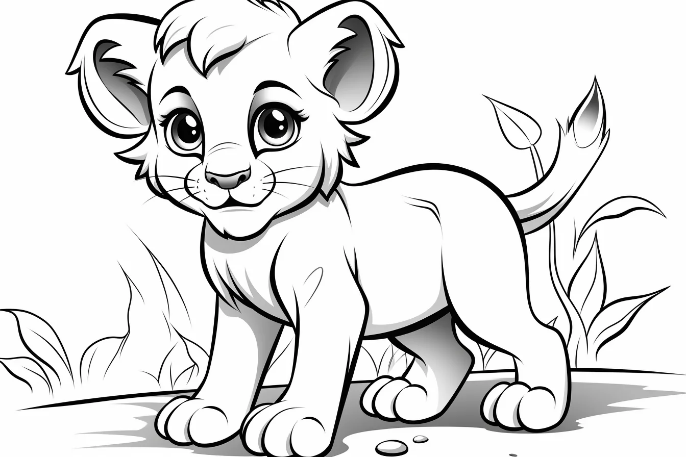 Easy Cute Baby Lion Coloring Pages
